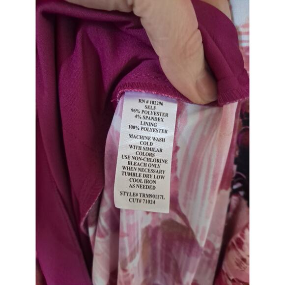 Connected Apparel Short Sleeve Pink Floral Dress Size 18W - Picture 8 of 9